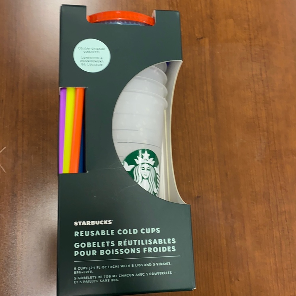 Starbucks color changing confetti cup set